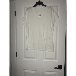 Pro mc V Neck short sleeve Basic t shirt white 2x NWT